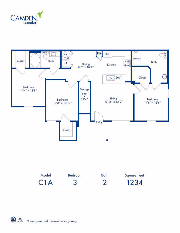 3 Beds • 2 Bath 2311 floor plan