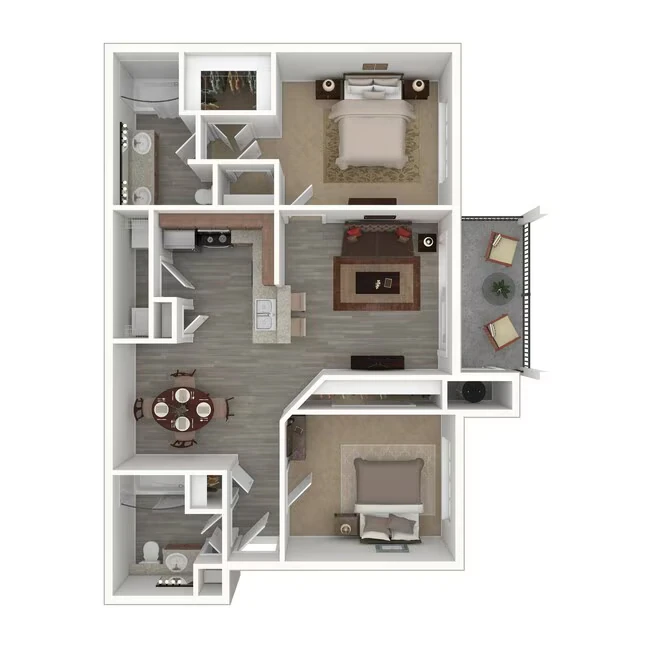 2 Beds • 2 Bath 1221 floor plan