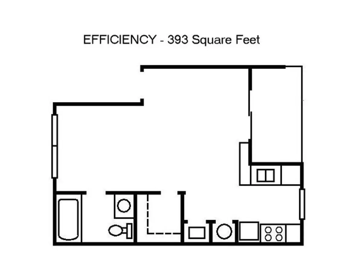 Studio • 1 Bath 107 floor plan