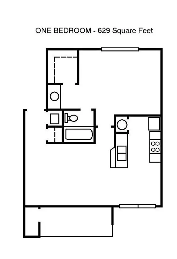 1 Bed • 1 Bath 214 floor plan