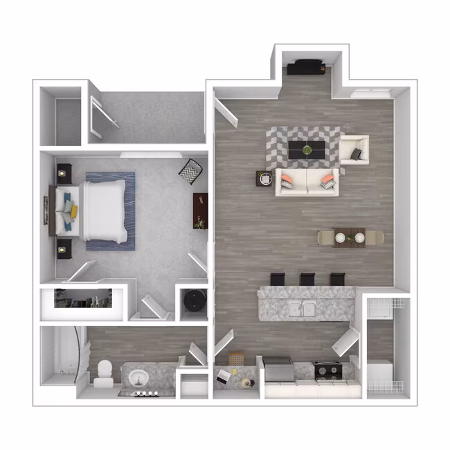1 Bed • 1 Bath 1610 floor plan