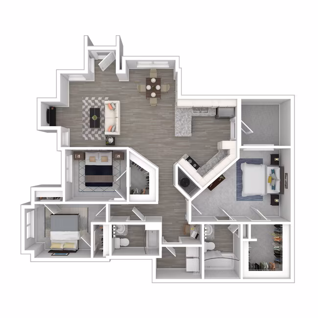 3 Beds • 2 Bath 1012 floor plan