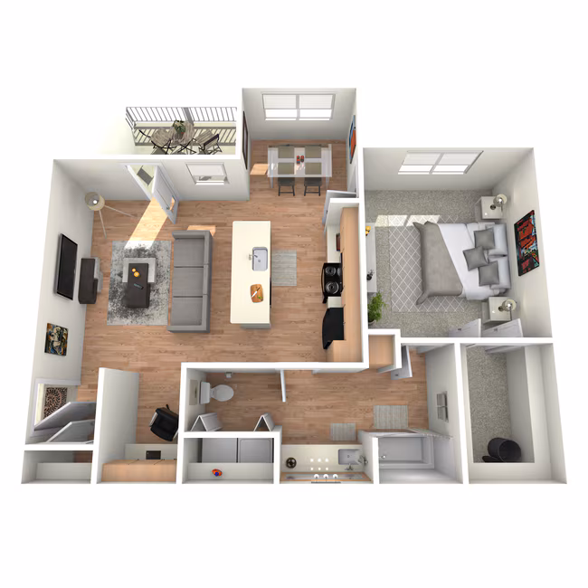 1 Bed • 1 Bath 2124 floor plan