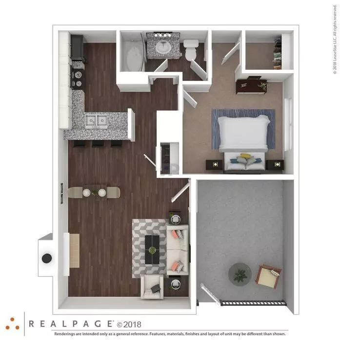 1 Bed • 1 Bath 079 floor plan