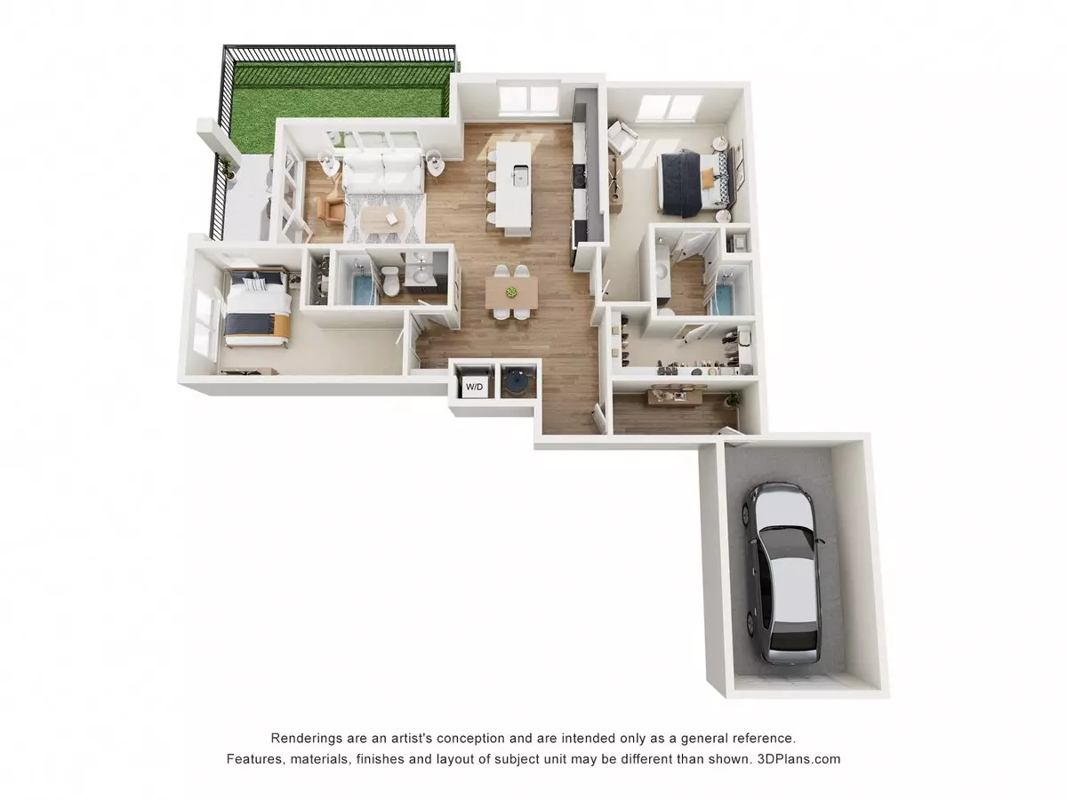 2 Beds • 2 Bath 1209 floor plan