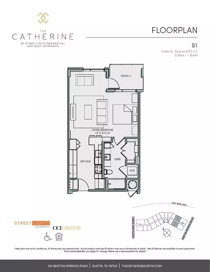 Studio • 1 Bath 1105 floor plan