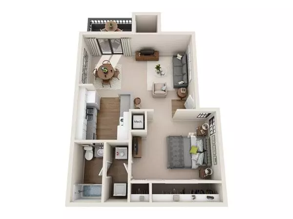 Studio • 1 Bath 0914 floor plan