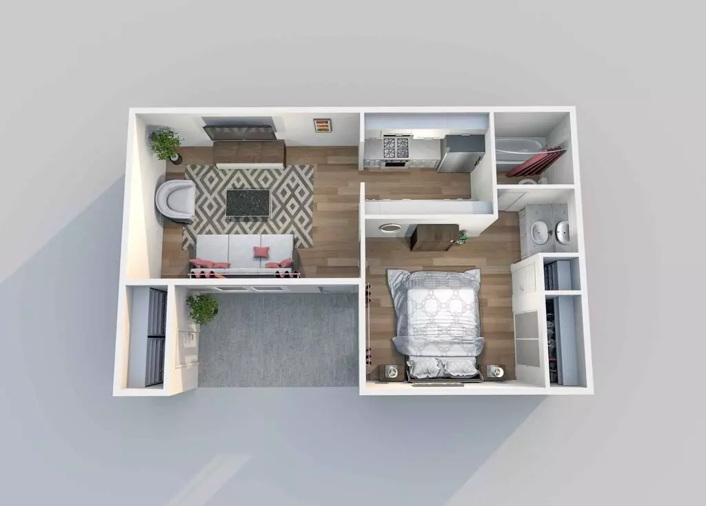 1 Bed • 1 Bath 254 floor plan