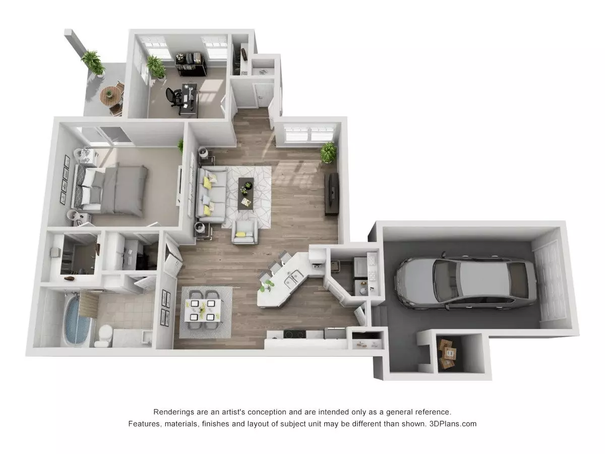 2 Beds • 1 Bath 1216 floor plan