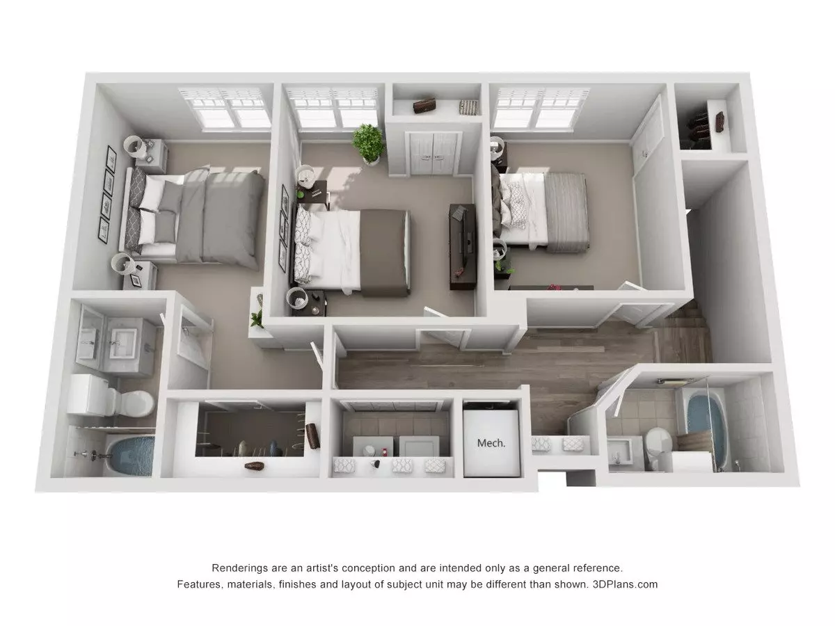 4 Beds • 3 Bath 1415 floor plan