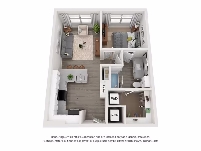 1 Bed • 1 Bath 12106 floor plan