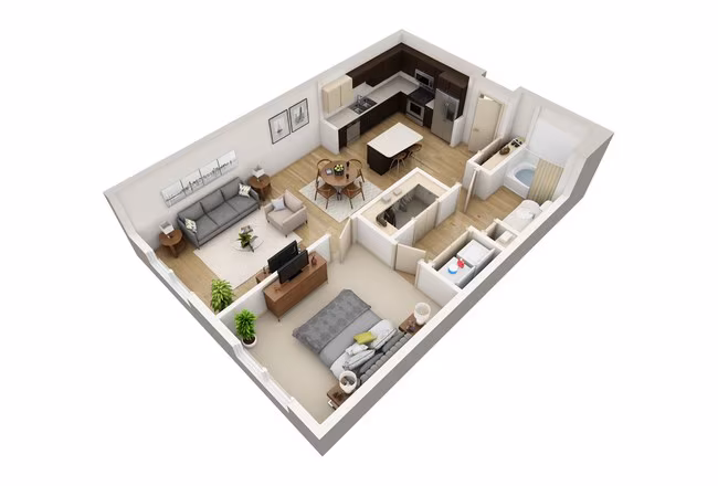 1 Bed • 1 Bath 4077 floor plan