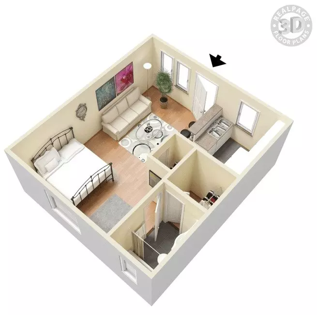 Studio 2-115 floor plan