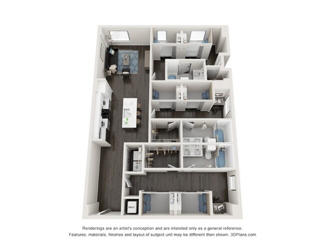 3 Beds • 3 Bath Shared floor plan
