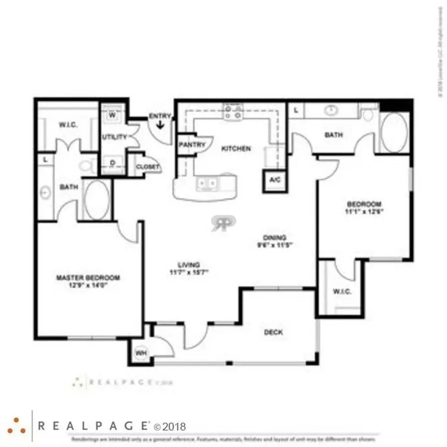 2 Beds • 2 Bath 1120 floor plan