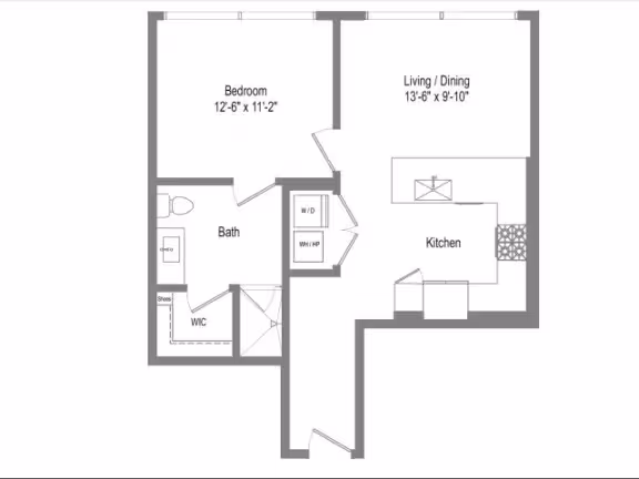 1 Bed • 1 Bath 2211 floor plan