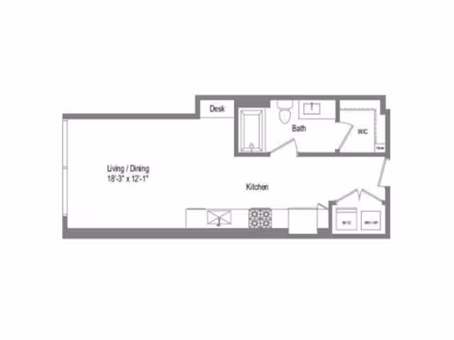 Studio • 1 Bath 1104 floor plan