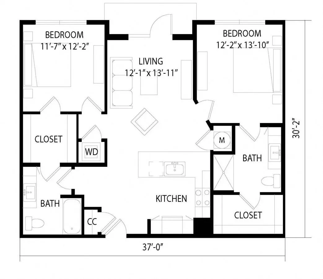 Unit 1416 1303 floor plan