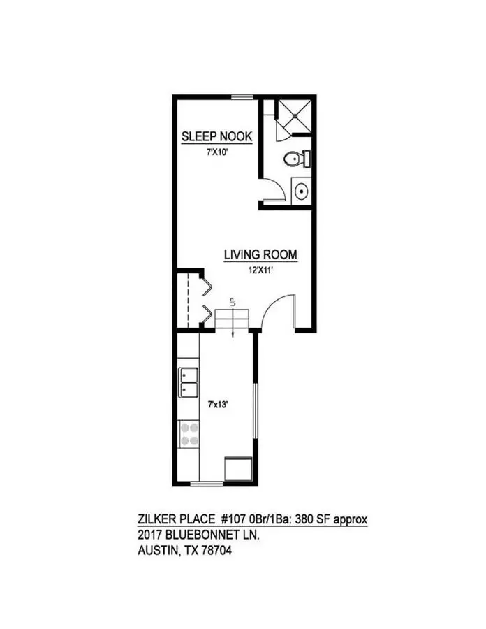 Studio • 1 Bath 107 floor plan