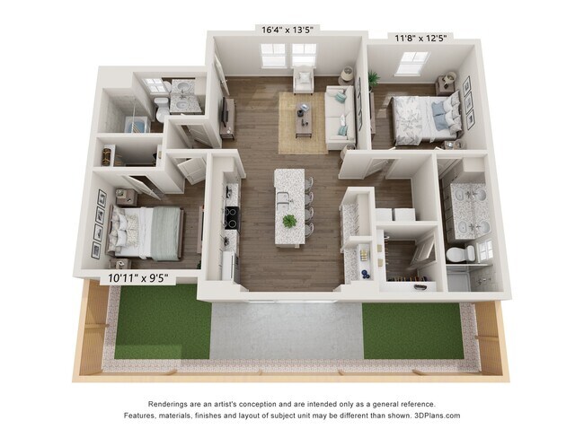 2 Beds • 2 Bath 130 floor plan