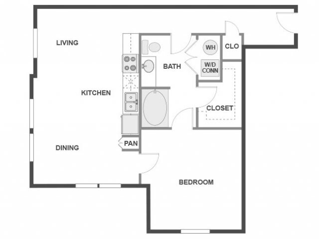 1 Bed • 1 Bath 224 floor plan