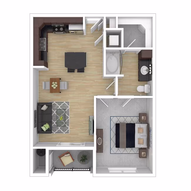 1 Bed • 1 Bath 4123 floor plan