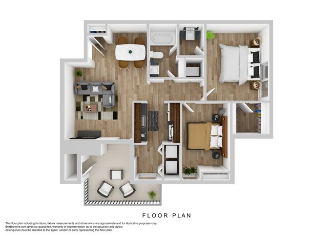 2 Beds • 1 Bath 160 floor plan