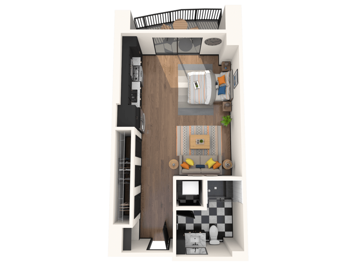 Studio • 1 Bath 1611 floor plan