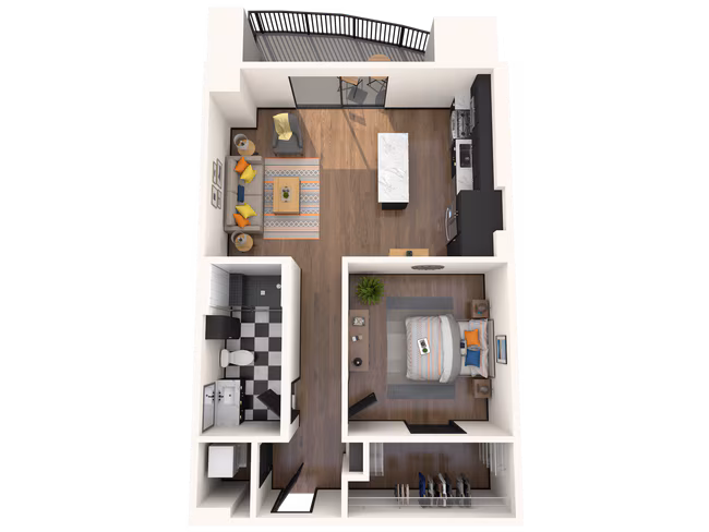 1 Bed • 1 Bath 1917 floor plan