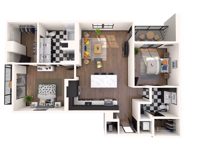 2 Beds • 2 Bath 2301 floor plan