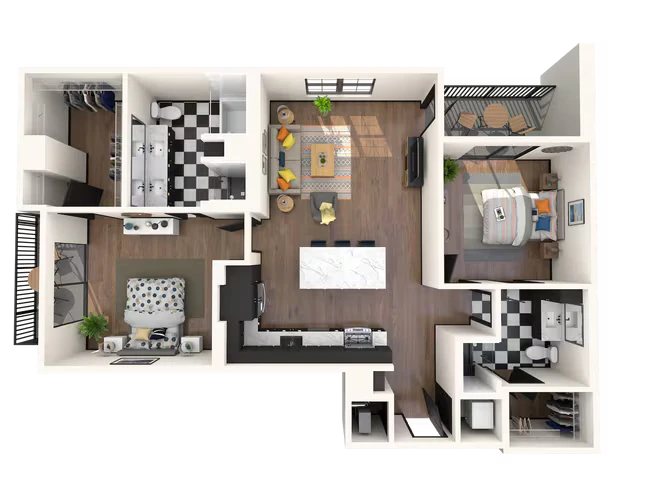2 Beds • 2 Bath 2101 floor plan