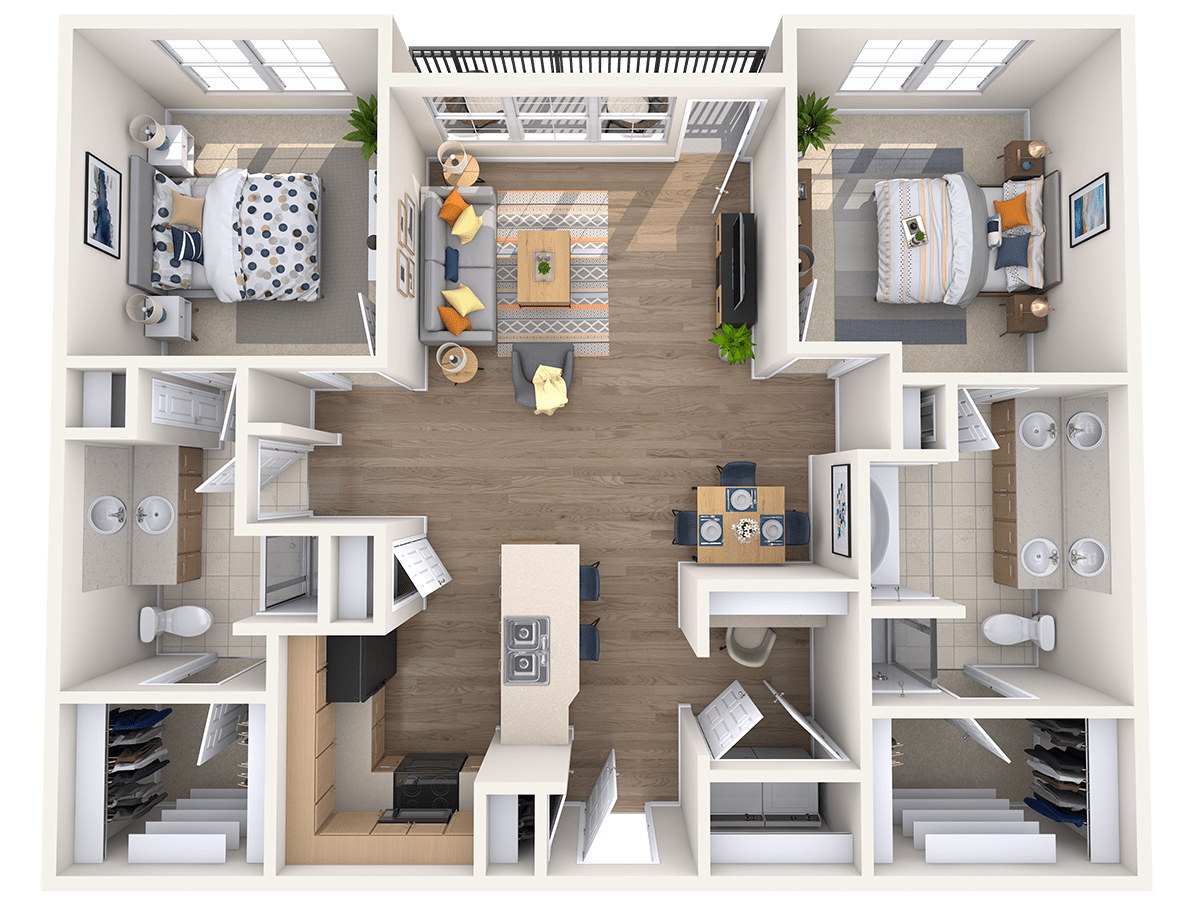 2 Beds • 2 Bath 1103 floor plan