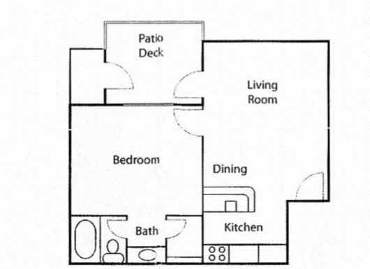 1 Bed • 1 Bath 520 floor plan