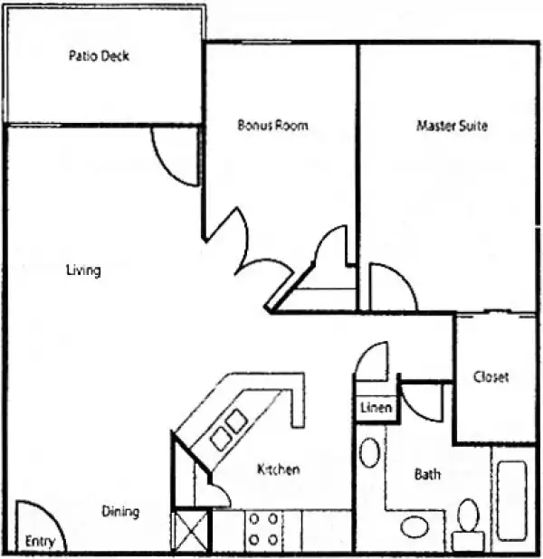 2 Beds • 2 Bath 107 floor plan