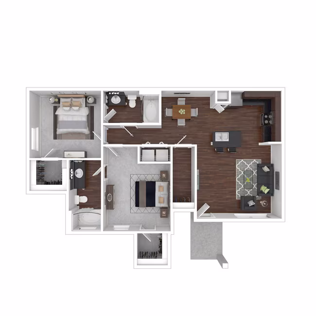 2 Beds • 2 Bath 0415 floor plan