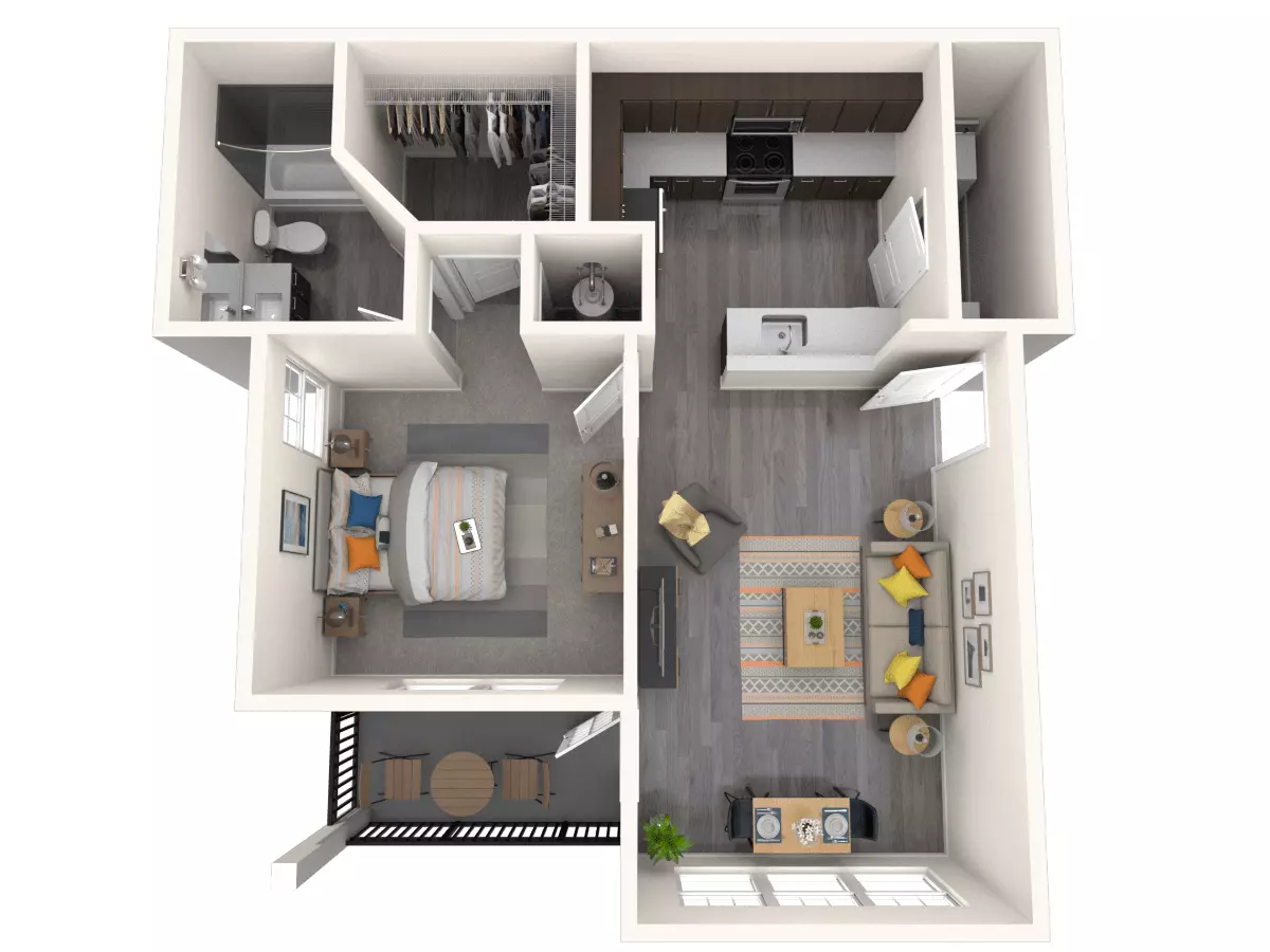 1 Bed • 1 Bath 05103 floor plan