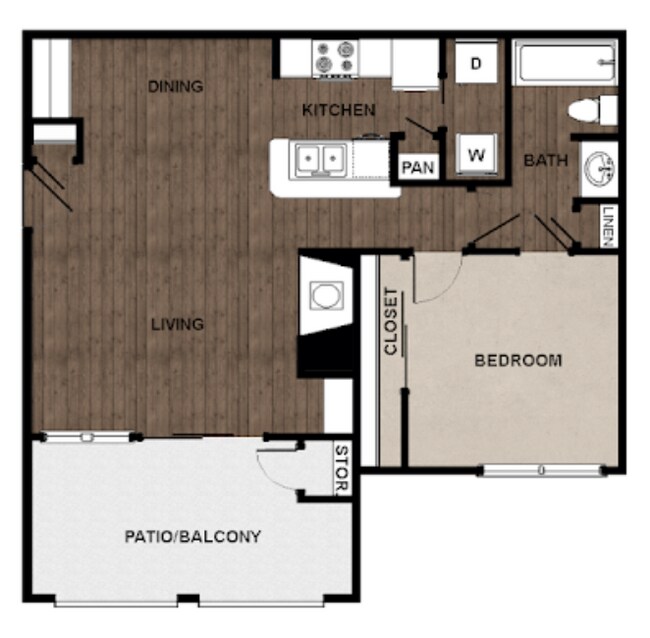 1 Bed • 1 Bath 210 floor plan