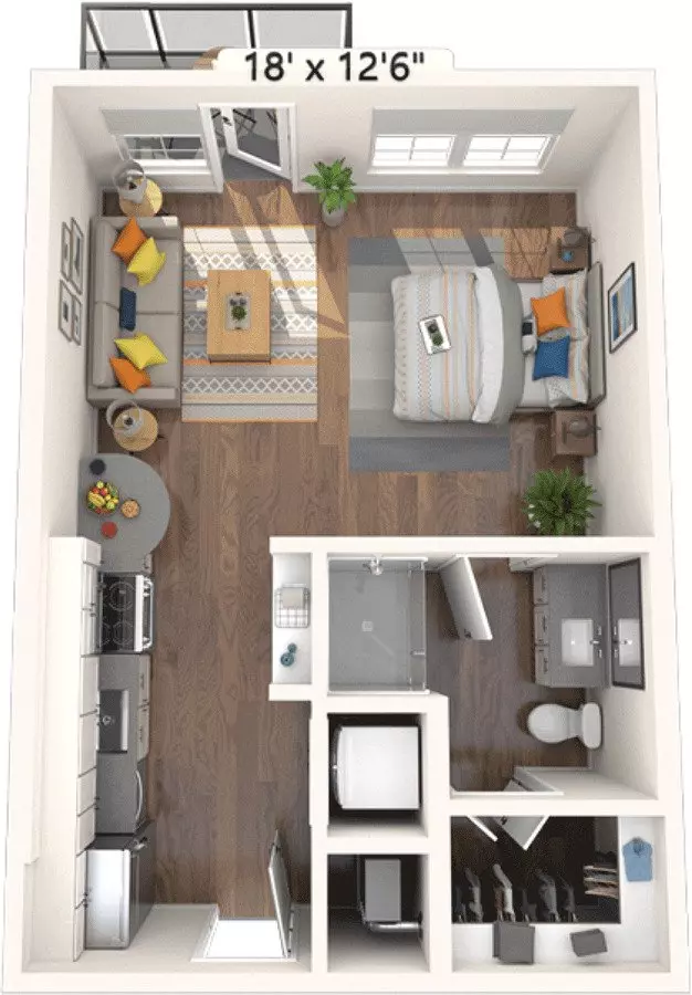 Studio • 1 Bath 102 floor plan