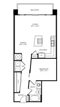1 Bed • 1 Bath 1042 floor plan