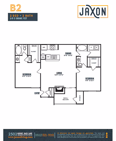 2 Beds • 2 Bath 1205 floor plan