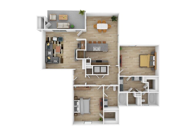 2 Beds • 2 Bath 3904 floor plan
