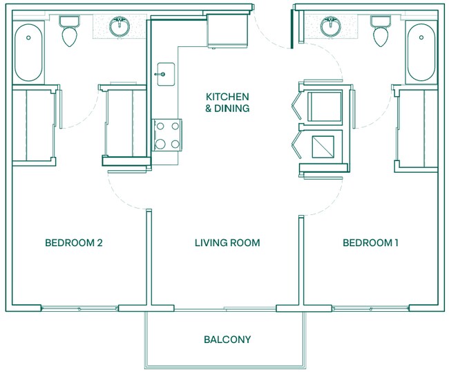 Unit H106 E106 floor plan