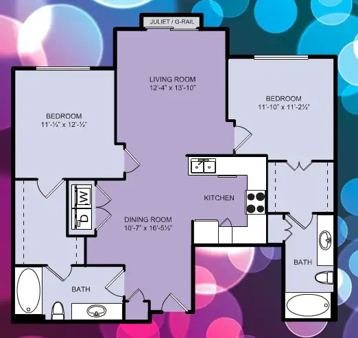 2 Beds • 2 Bath 4162 floor plan
