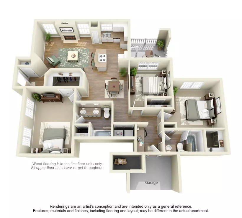 Comanche 3x2 1418 floor plan