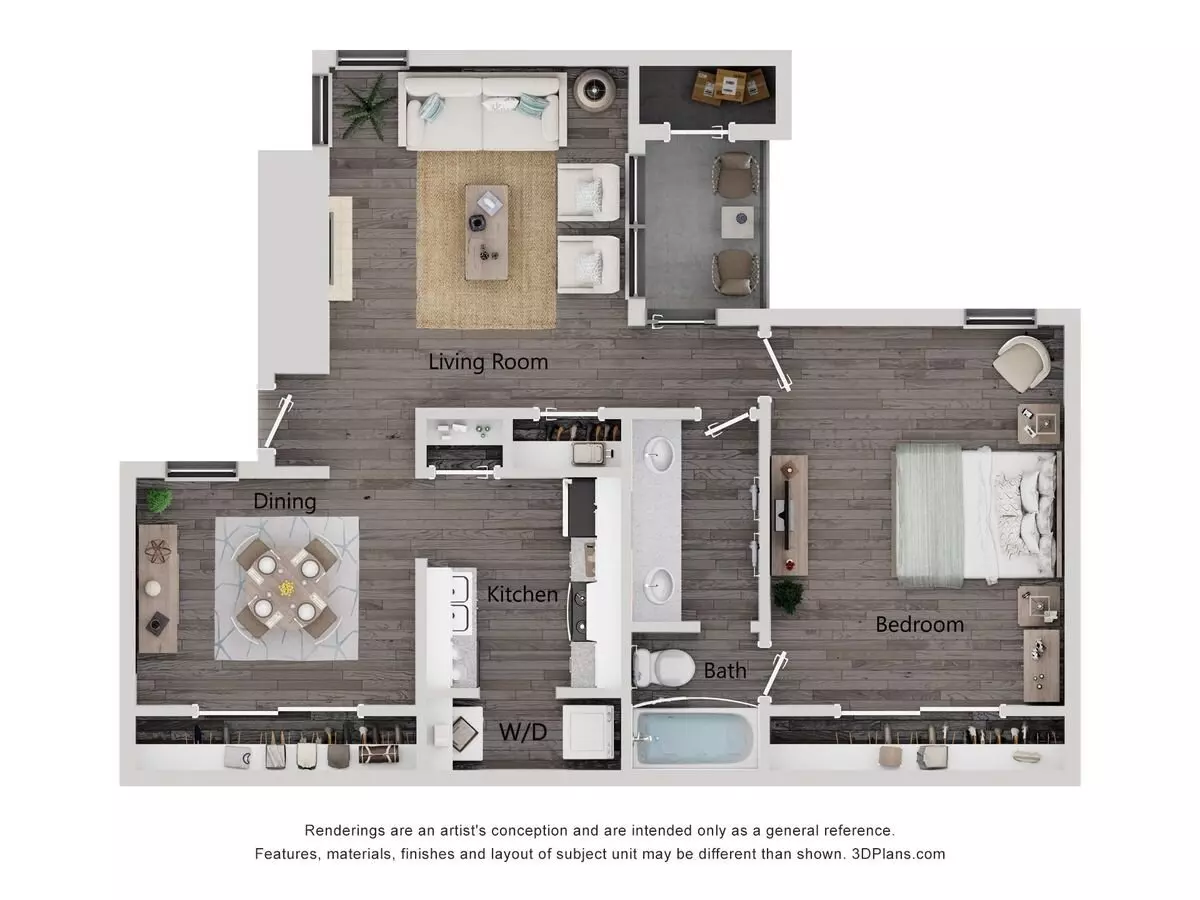 1 Bed • 1 Bath 919 floor plan