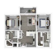 2 Beds • 2 Bath 1110 floor plan