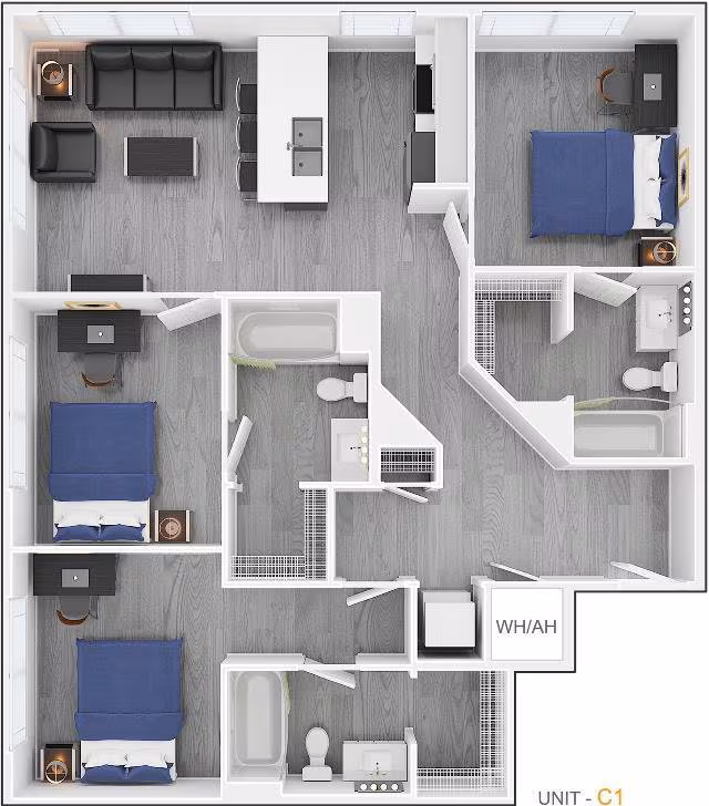 3x3 ANSI Type-A Private floor plan