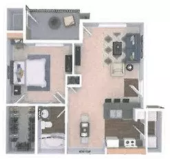 1 Bed • 1 Bath 214 floor plan
