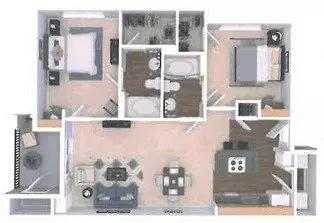 2 Beds • 2 Bath 136 floor plan
