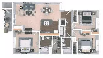 3 Beds • 2 Bath 633 floor plan
